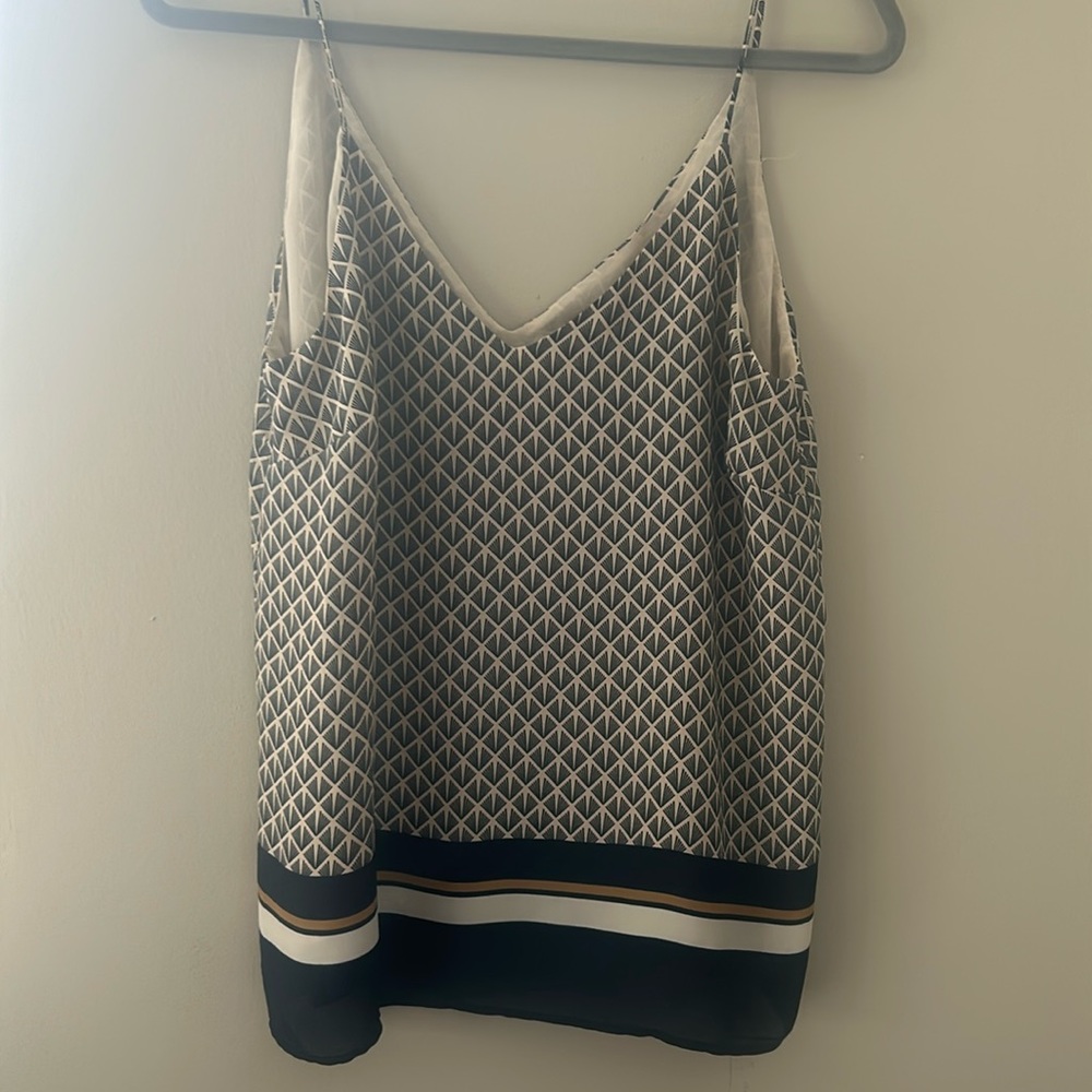 Cream and navy H&M tank.